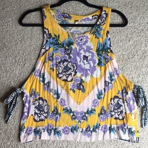 Free People "This Sweet Love" Yellow Floral Tank